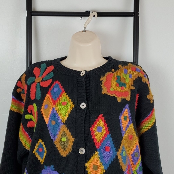 Vintage Kitty Hawk by Vivuan Wang cardigan size M - Picture 2 of 7
